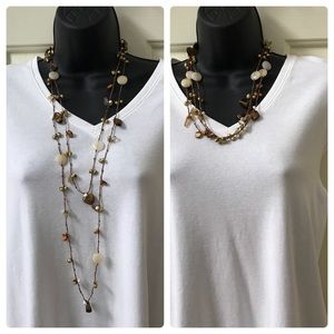 64” Semi Precious Gemstones Necklace
